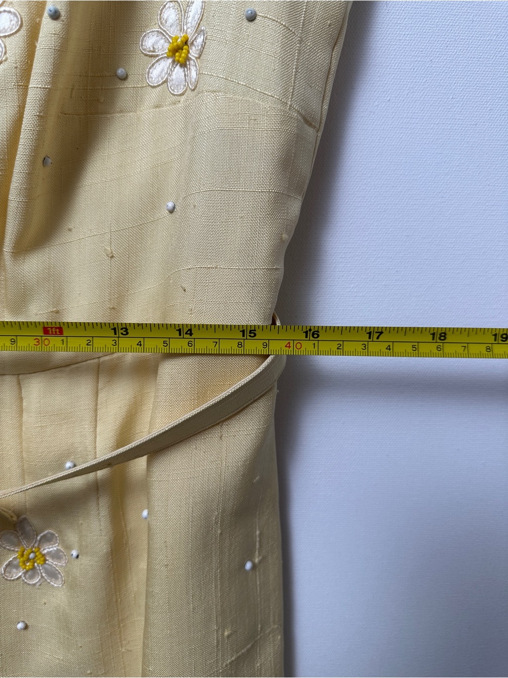 Vintage Sacks Fifth Avenue Yellow Floral Cocktail Dress - Picture 5 of 7